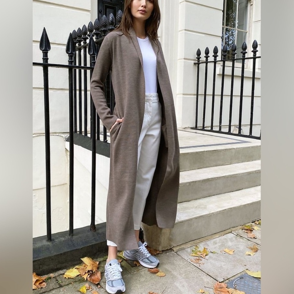 Aritzia Babaton Kirby Merino Wool Blend Long Cardigan Sweater - Picture 2 of 11